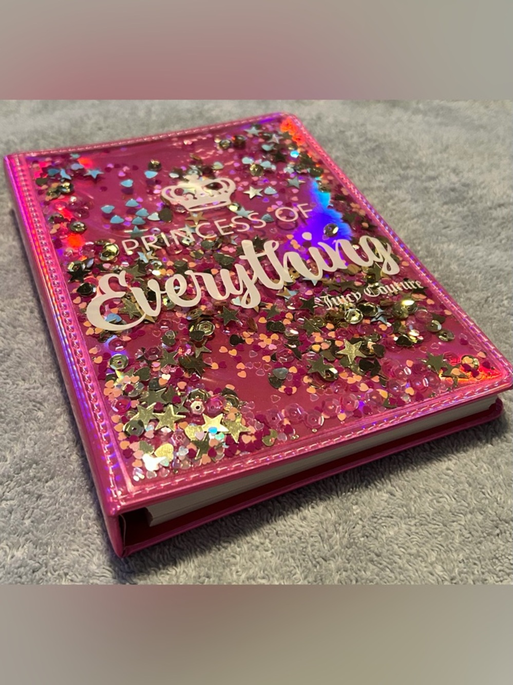 JUICY COUTURE PINK GLITTER SPIRAL JOUNAL WITH JUICY COUTURE STICKERS/BRAND NEW!